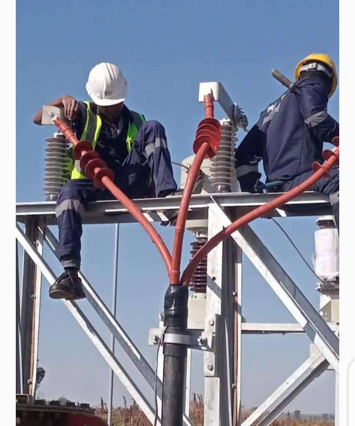 high voltage line construction
